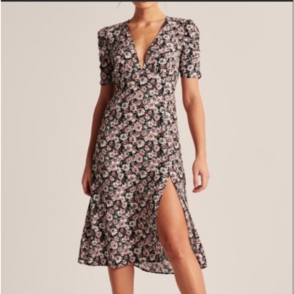 Abercrombie and Fitch Floral Maxi Dress (Pink and Black)
